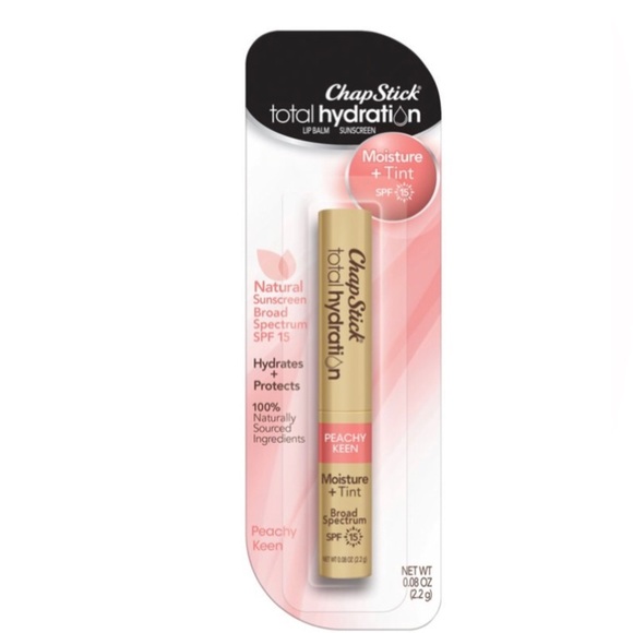 2pk ChapStick® Total Hydration Moisture + Tint SPF 15 peachy keen lip balms new - Picture 2 of 13